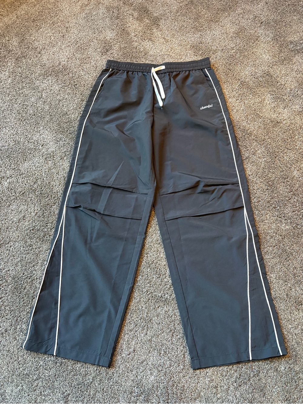 Pacific Sunwear Black Joggers with White Side Stripes